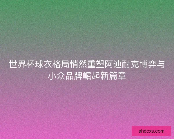 世界杯球衣格局悄然重塑阿迪耐克博弈与小众品牌崛起新篇章